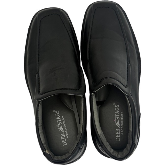 Deer Stags Dress Shoes Black Slip On Mens Size 7.5 Simulated Leather Greenpoint - Picture 12 of 14